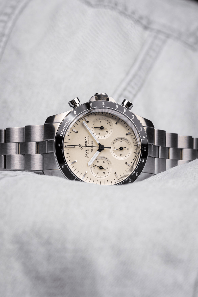 1960 Racing Chronograph, Steel / Off White