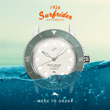 1926 Surfrider Automatic, Steel / Faded Green & Off White