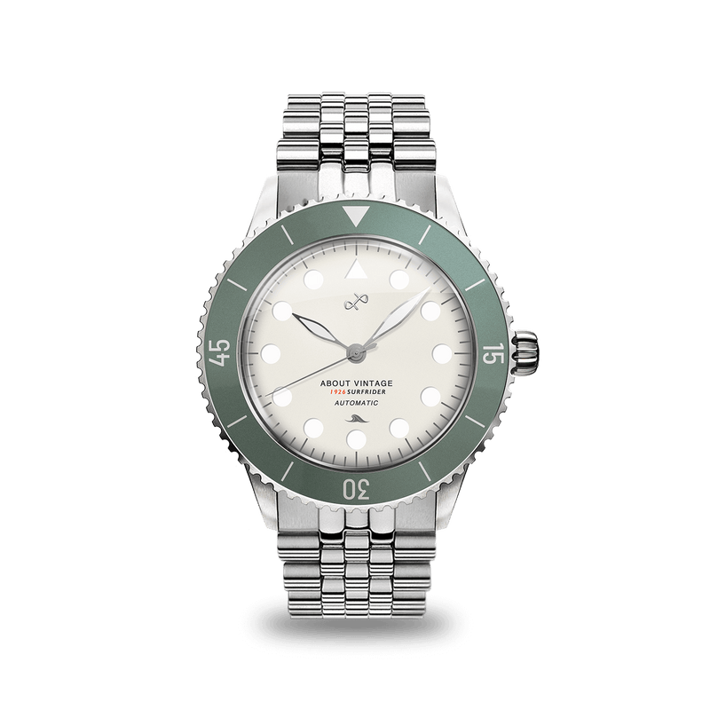 1926 Surfrider Automatic, Steel / Faded Green & Off White