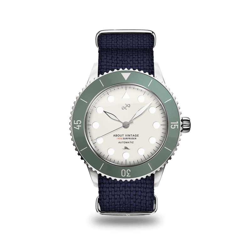 1926 Surfrider Automatic, Steel / Faded Green & Off White