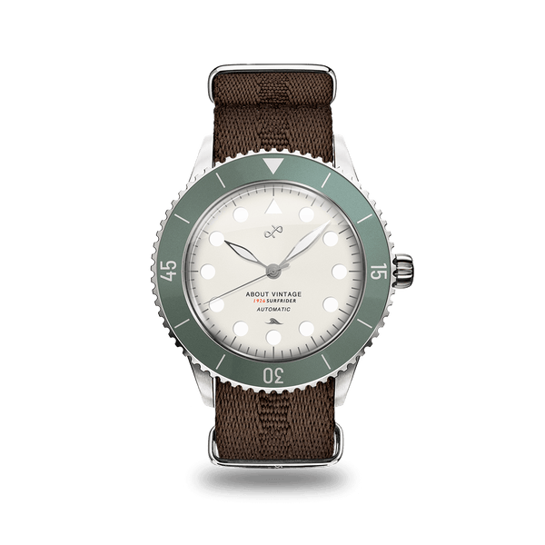 1926 Surfrider Automatic, Steel / Faded Green & Off White