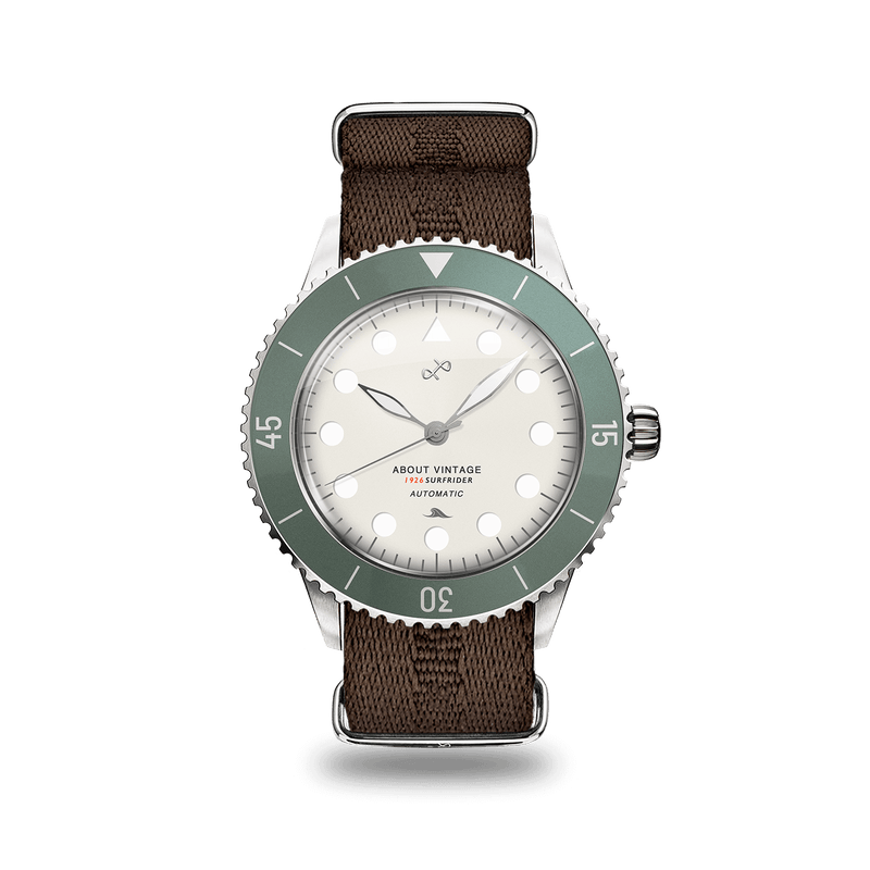 1926 Surfrider Automatic, Steel / Faded Green & Off White