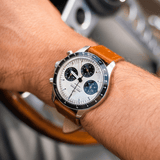 1960 Racing Chronograph, Steel / Off White & Black