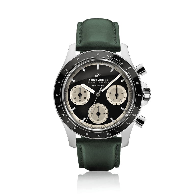 1960 Racing Chronograph, Steel / Black & Off White