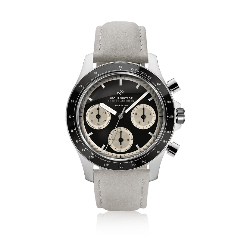 1960 Racing Chronograph, Steel / Black & Off White