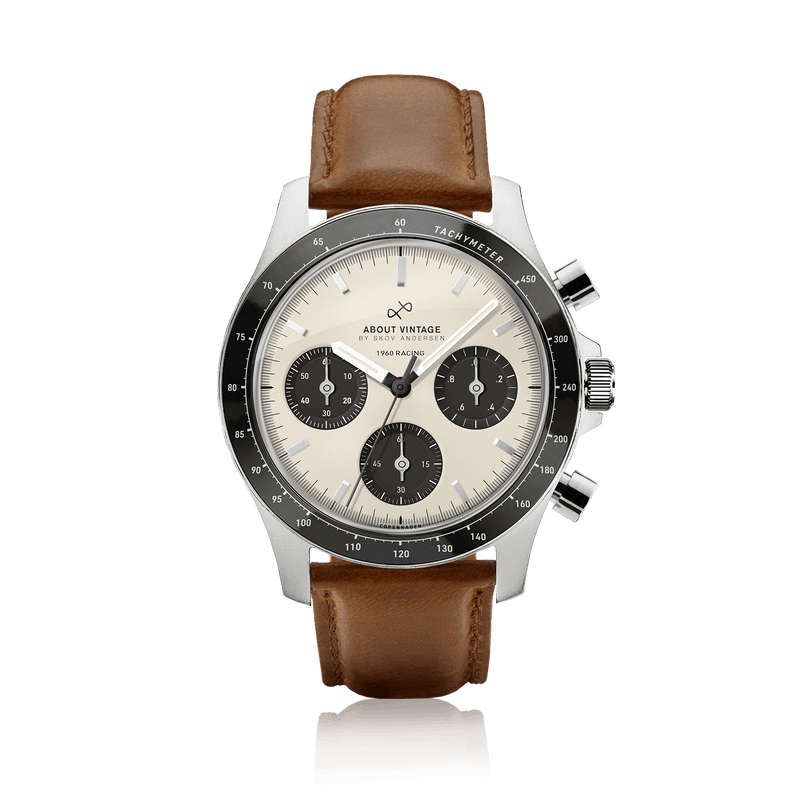 1960 Racing Chronograph, Steel / Off White & Black