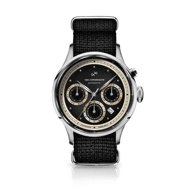 1564 Chronodate Automatic, Steel / Black