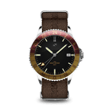 1970 Haagen GMT Automatic, Steel / Burgundy - Swiss Made